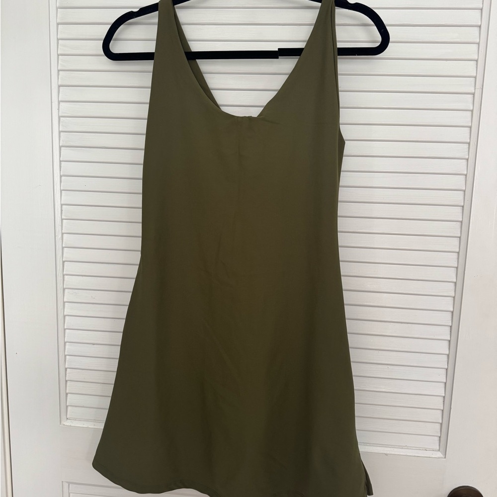 Skatie Olive Green Slip Dress - Picture 3 of 3